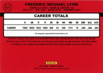 2023 Donruss - Retro 1990 Signatures #90S-FL Fred Lynn Back