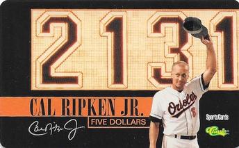 1996 Classic Sprint $5 Phone Cards #NNO Cal Ripken Jr. Front