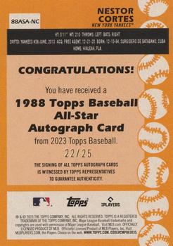 2023 Topps - 1988 Topps Baseball 35th Anniversary All-Stars Autographs Gold #88ASA-NC Nestor Cortes Back