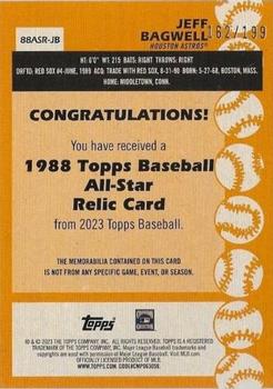 2023 Topps - 1988 Topps Baseball 35th Anniversary All-Stars Relics Black #88ASR-JB Jeff Bagwell Back