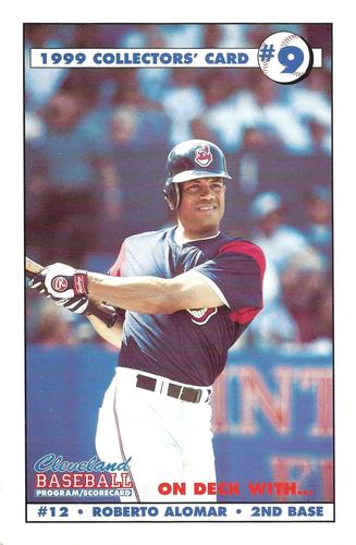 1999 Cleveland Indians Program Collectors' Card #9 Roberto Alomar Front