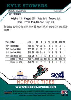 2023 Choice Norfolk Tides #09 Kyle Stowers Back