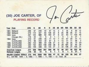 1988 Gatorade Cleveland Indians SGA #NNO Joe Carter Back