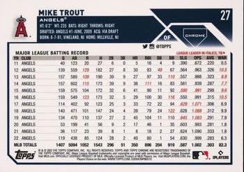 2023 Topps Chrome #27 Mike Trout Back