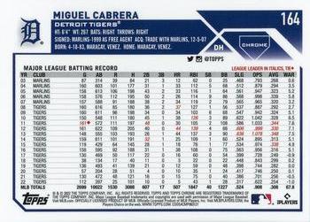2023 Topps Chrome #164 Miguel Cabrera Back