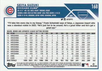 2023 Topps Chrome #168 Seiya Suzuki Back