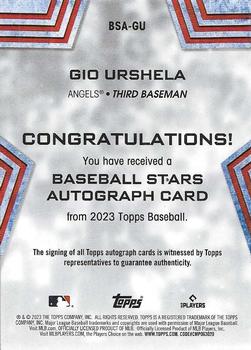 2023 Topps - Baseball Stars Autographs (Series Two) #BSA-GU Gio Urshela Back