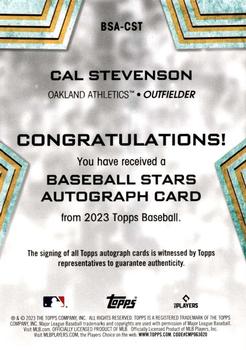2023 Topps - Baseball Stars Autographs (Series Two) #BSA-CST Cal Stevenson Back