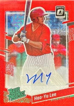2023 Donruss - Optic Rated Prospects Signatures Red Mojo #RPS-HL Hao-Yu Lee Front