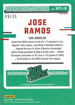 2023 Donruss - Optic Rated Prospects Signatures Red Mojo #RPS-JR Jose Ramos Back