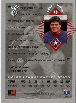 1994 Leaf Limited #70 Jose Canseco Back