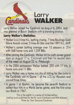 1998-23 St. Louis Cardinals Fox Sports Net #8 Larry Walker Back