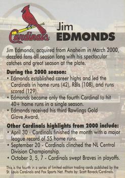 1998-23 St. Louis Cardinals Fox Sports Net #4 Jim Edmonds Back