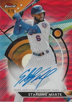 2023 Finest - Finest Autographs Red Wave Refractor #FA-SM Starling Marte Front