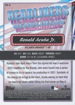2023 Finest - Headliners #FH-4 Ronald Acuña Jr. Back