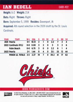 2023 Choice Peoria Chiefs #02 Ian Bedell Back