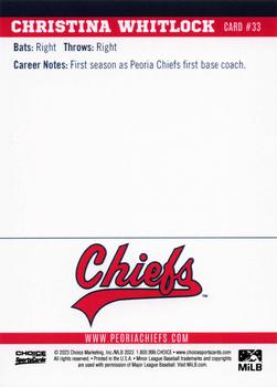 2023 Choice Peoria Chiefs #33 Christina Whitlock Back