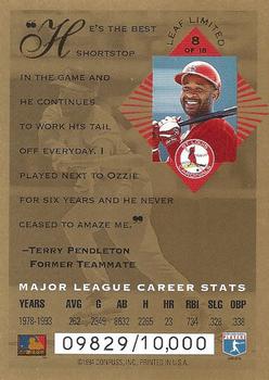 1994 Leaf Limited - Gold All-Stars #8 Ozzie Smith Back