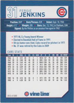 2011 Chicago Cubs Vine Line #NNO Fergie Jenkins Back