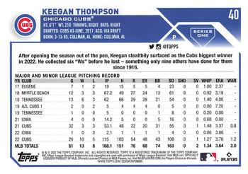 2023 Topps - All-Star Game #40 Keegan Thompson Back
