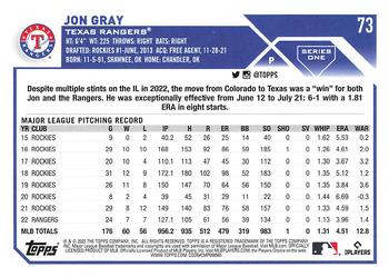 2023 Topps - All-Star Game #73 Jon Gray Back