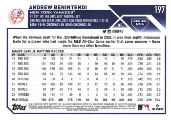 2023 Topps - All-Star Game #197 Andrew Benintendi Back