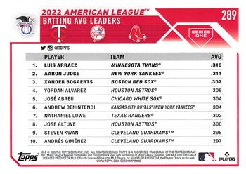 2023 Topps - All-Star Game #289 AL Avg Leaders (Luis Arraez / Aaron Judge / Xander Bogaerts) Back