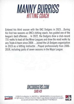 2023 Choice Oklahoma City Dodgers #31 Manny Burriss Back