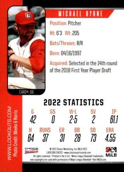 2023 Choice Chattanooga Lookouts #06 Michael Byrne Back
