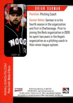 2023 Choice Chattanooga Lookouts #34 Brian Carman Back