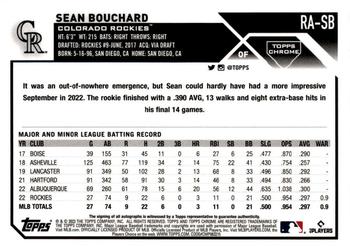 2023 Topps Chrome - Rookie Autographs #RA-SB Sean Bouchard Back
