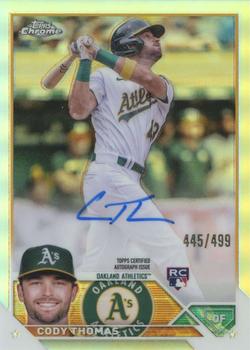 2023 Topps Chrome - Rookie Autographs Refractor #RA-CT Cody Thomas Front