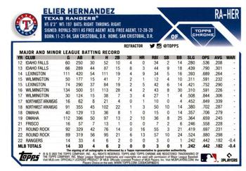 2023 Topps Chrome - Rookie Autographs Refractor #RA-HER Elier Hernandez Back