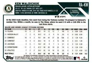 2023 Topps Chrome - Rookie Autographs Purple Speckle #RA-KW Ken Waldichuk Back