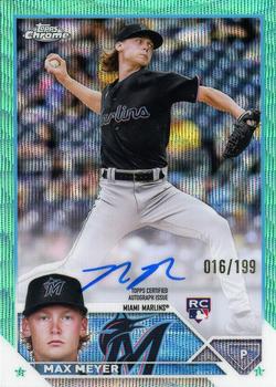 2023 Topps Chrome - Rookie Autographs Aqua Wave #RA-MME Max Meyer Front
