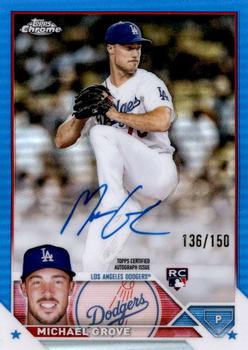 2023 Topps Chrome - Rookie Autographs Blue #RA-MGR Michael Grove Front