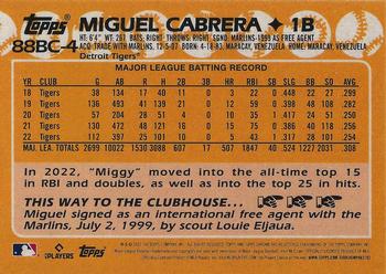 2023 Topps Chrome - 1988 Topps Baseball 35th Anniversary #88BC-4 Miguel Cabrera Back