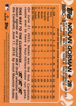 2023 Topps Chrome - 1988 Topps Baseball 35th Anniversary #88BC-18 Nolan Gorman Back