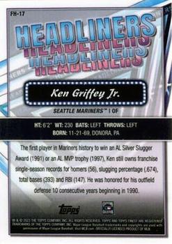 2023 Finest - Headliners Kintsukuroi Red/Gold Refractor #FH-17 Ken Griffey Jr. Back