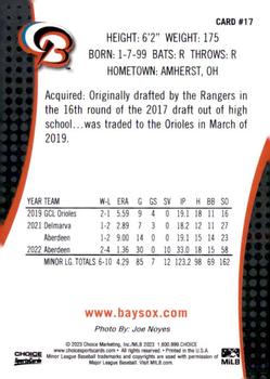 2023 Choice Bowie Baysox #17 Xavier Moore Back