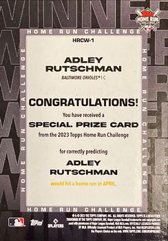 2023 Topps - Home Run Challenge Winners April #HRCW-1 Adley Rutschman Back
