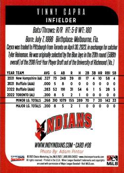 2023 Choice Indianapolis Indians #06 Vinny Capra Back