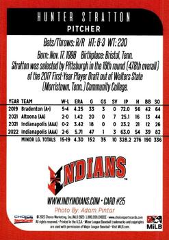 2023 Choice Indianapolis Indians #25 Hunter Stratton Back