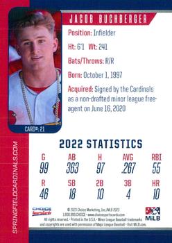 2023 Choice Springfield Cardinals #21 Jacob Buchberger Back