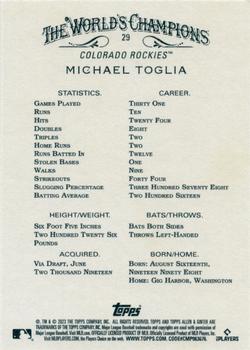 2023 Topps Allen & Ginter #29 Michael Toglia Back