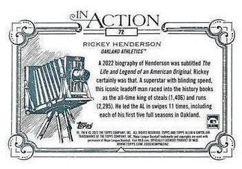 2023 Topps Allen & Ginter #72 Rickey Henderson Back