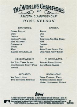 2023 Topps Allen & Ginter #247 Ryne Nelson Back