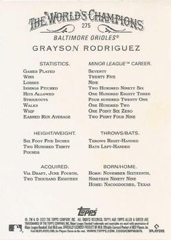2023 Topps Allen & Ginter #275 Grayson Rodriguez Back