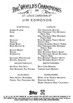 2023 Topps Allen & Ginter #304 Jim Edmonds Back