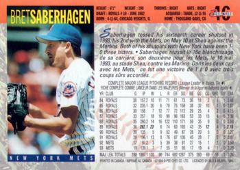 1994 O-Pee-Chee #46 Bret Saberhagen Back